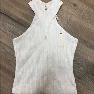 Anthropologie White Textured Blouse